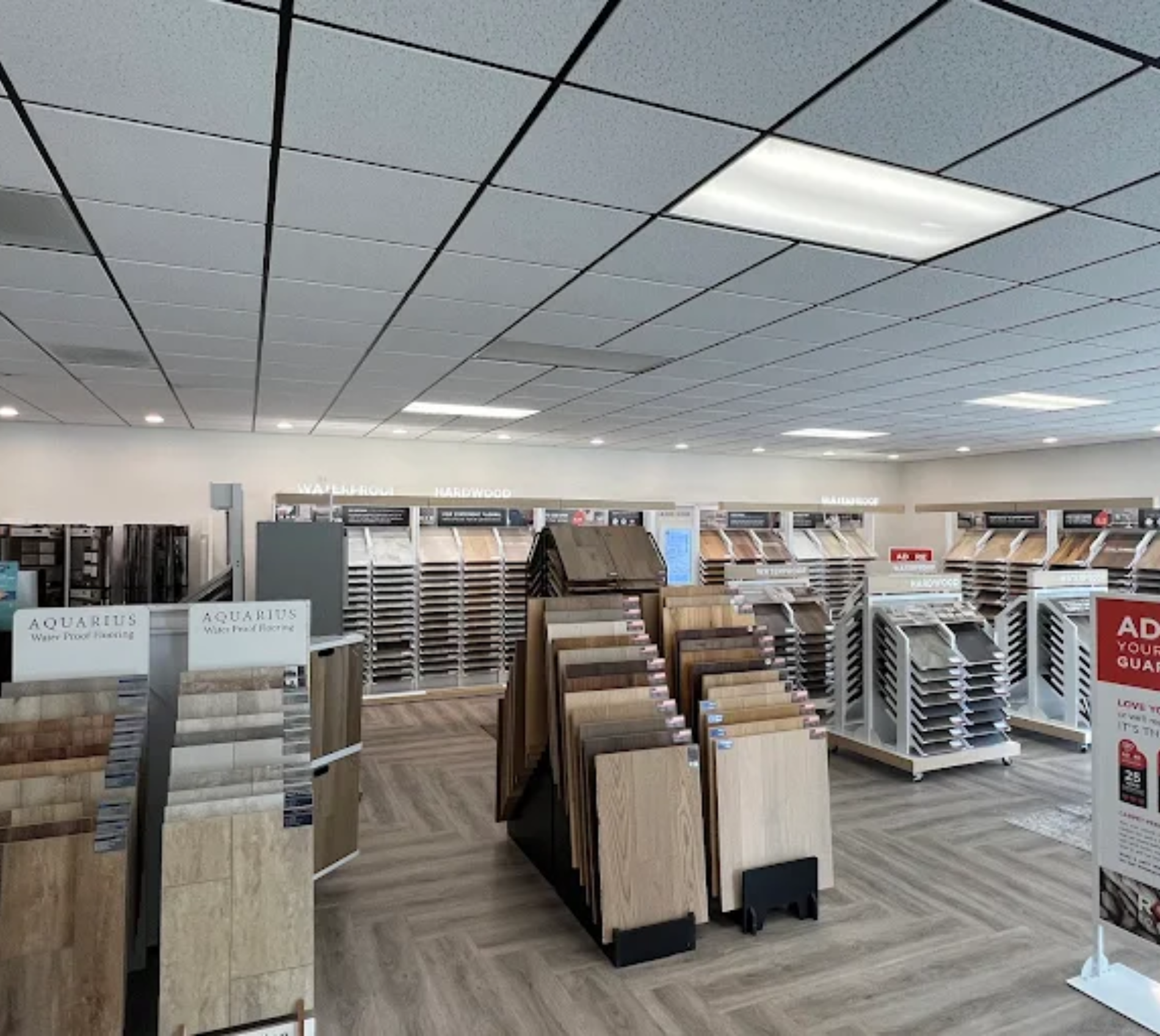 showroom store with flooring samples