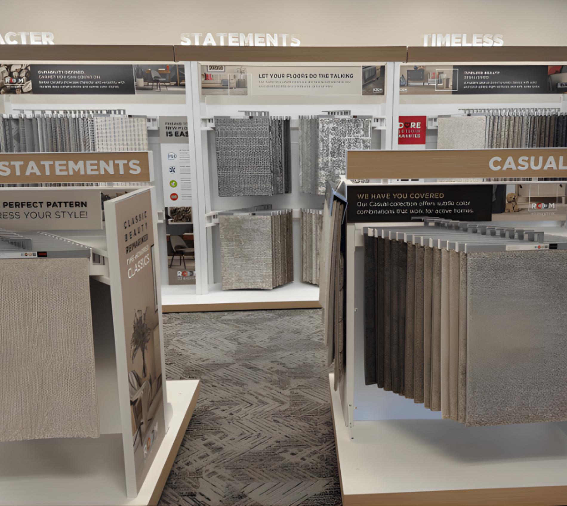 showroom photo with flooring samples