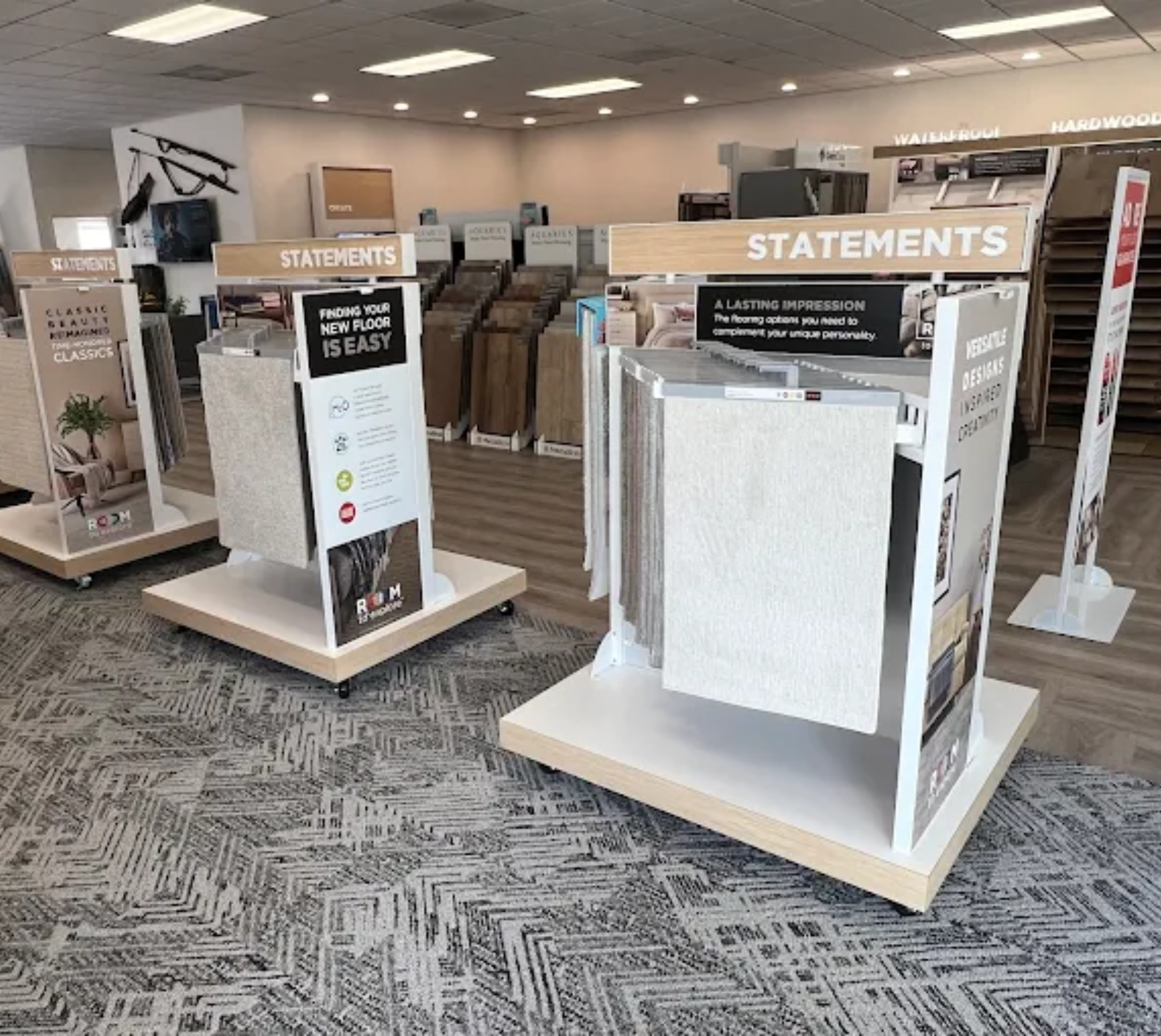 flooring in showroom, samples, etc